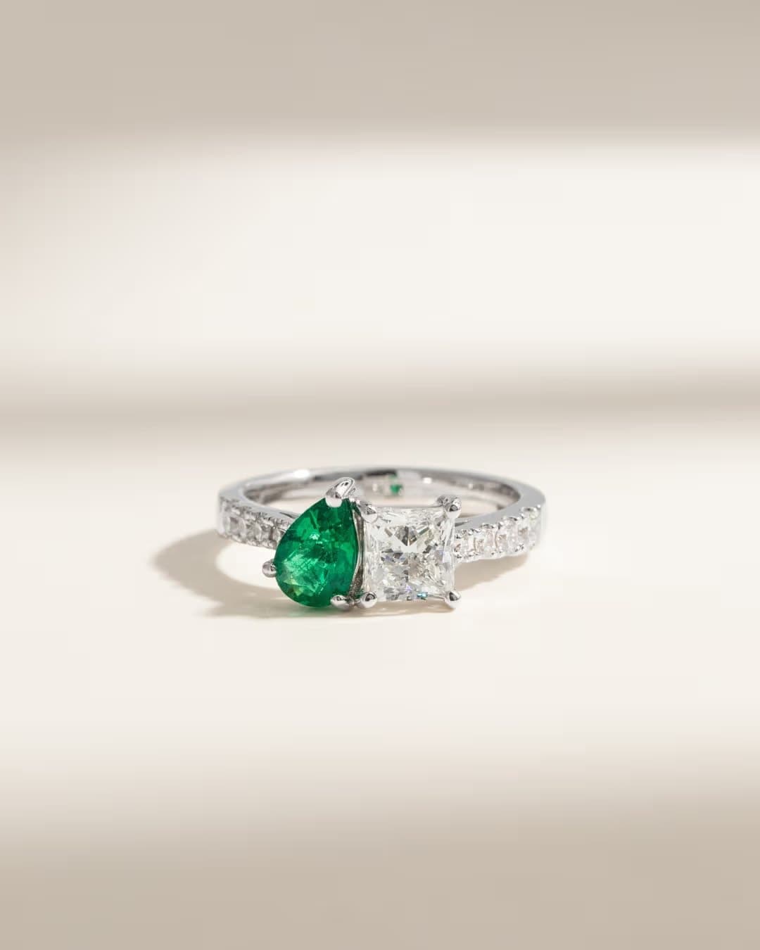 toi et moi émeraude + diamant
