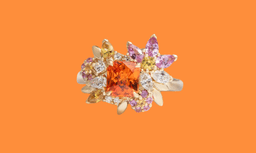 Bague de fiançailles grenat spessartite