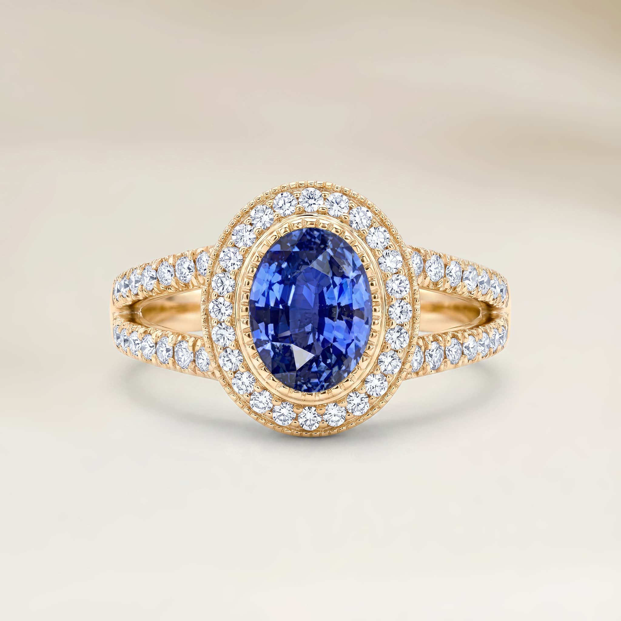 Bague Vintage Saphir Bleu de 2,17ct
