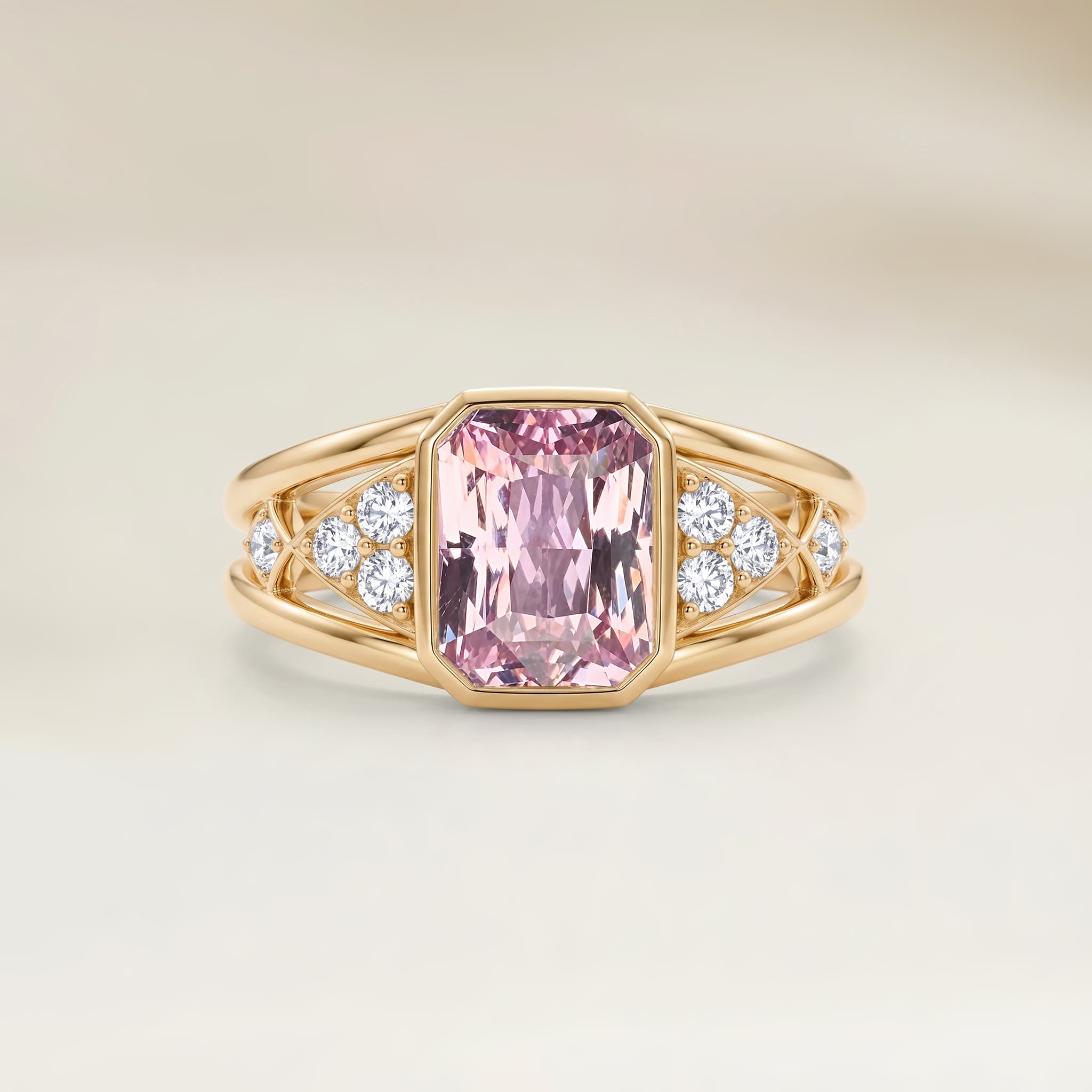 Bague Moderne Saphir Pêche de 1,09ct