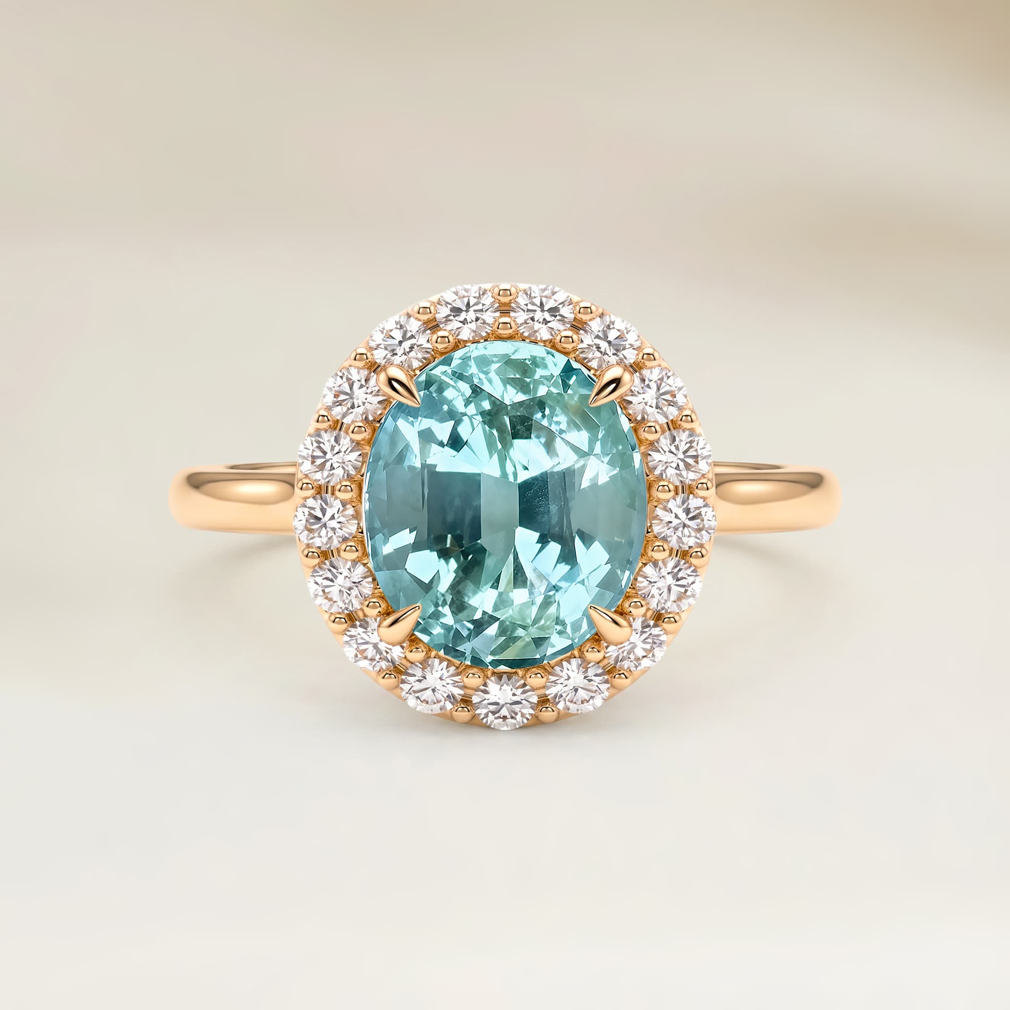 Bague Vintage Tourmaline Verte Ovale de 1,11ct