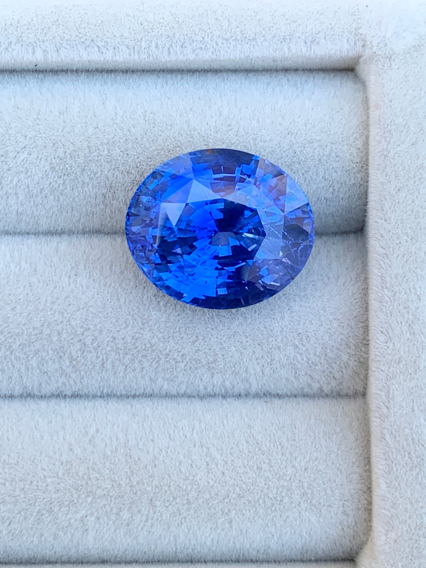 Saphir bleu du Sri Lanka taille ovale de 13,02ct