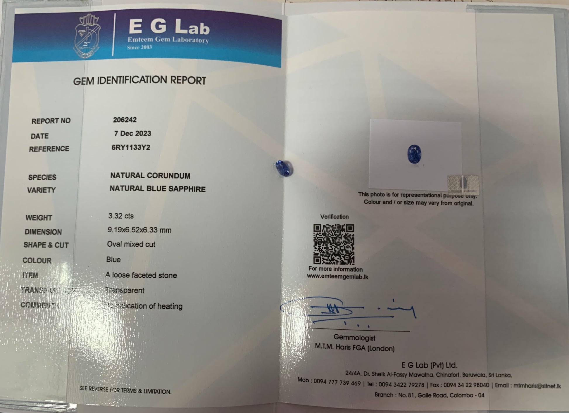 Certificat de laboratoire